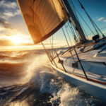 Majiteľ jachty podpisuje poistnú zmluvu pri prístave so svojím poisťovacím agentom.